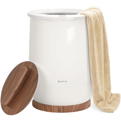 Keenray Towel Warmer, Luxury Towel Warmer Bucket, Large Towel Warmers for Bathroom, Auto Shut Off, Fits Up to Two 40"X70" Oversized Towels, Bathrobes, Blankets, PJ's and More, CL1(Brown)