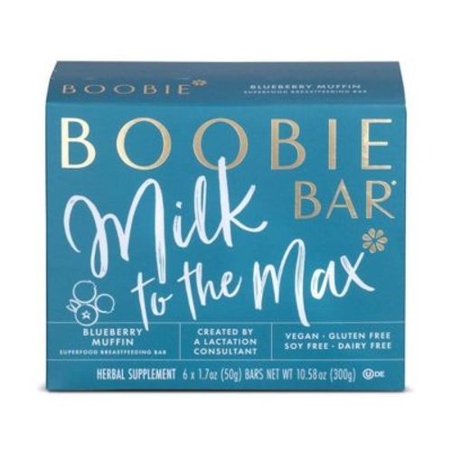 Boobie Bar Superfood Vegan Lactation Bar Blueberry Muffin - 10.58oz/6ct