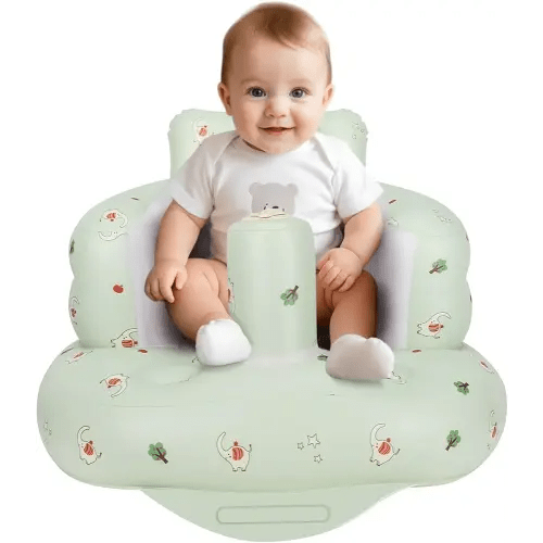 Inflatable Baby Seat, Inflatable Baby Chair for Babies 3 Months and Up, Summer Blow Up Chair with Built in Air Pump, Infant Floor Seats for Learning to Sit, Palying, Camping, Elephant