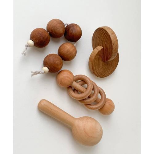Baby Box Infant Essential Montessori Baby Interlocking Discs Montessori Infant Toys Wooden Toy Montessori wooden Toy Baby Shower Gift Set