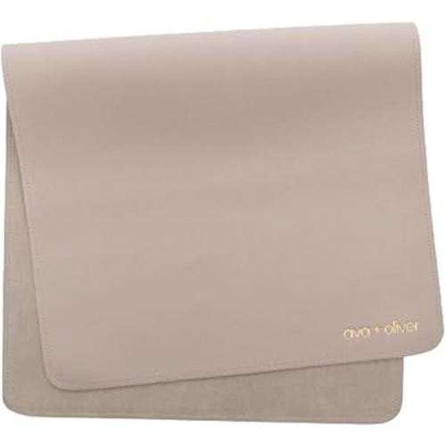 Vegan Leather Baby Changing Mat - Multipurpose Portable Wipeable Diaper Pad - Foldable for Travel (16 x 30 in) (Grey)