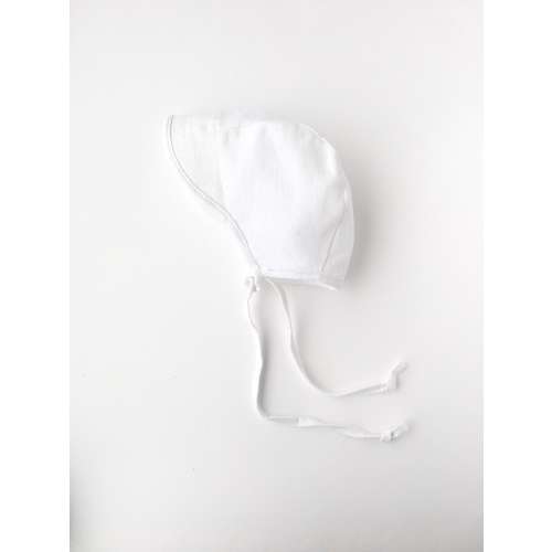 White Linen and Cotton Baby Bonnet | Vintage Brim | Handmade Bonnets | Spring and Summer Bonnet | Baby and Toddler Bonnets