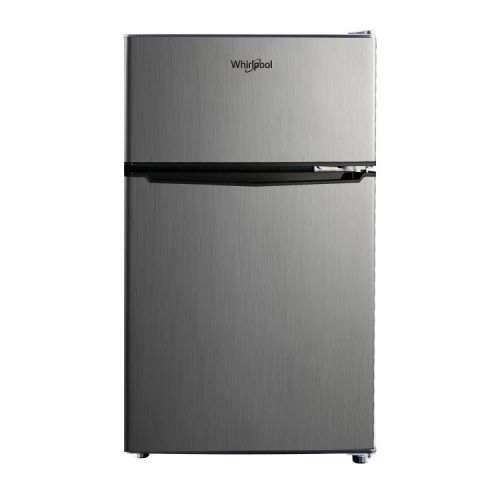 Whirlpool 3.1 cu ft Mini Refrigerator Stainless Steel WH31S1E: Energy Star Certified Dorm Fridge, Reversible Door, 2 Shelves