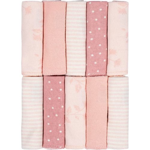 Just Born Boys and Girls Newborn Infant Baby Toddler Soft Bath Baby Washcloth Multi Pack, Vintage Floral, 10 Pack