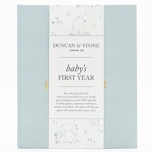 Baby First Year Book - Heirloom Keepsake Baby Memory Book to Record Important Milestones, Photos & More - Pregnancy Books (Sky Blue,112 Pages)