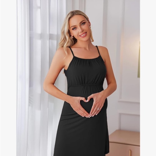 Ekouaer Women's Nursing Nightgown Maternity Dress Breastfeeding Gown Full Slips Sleepwear