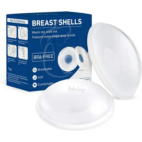 Breast Shells, Nursing Cups, Milk Saver, Protect Sore Nipples for Breastfeeding, Collect Breastmilk Leaks for Nursing Moms, Soft and Flexible Silicone Material, Reusable, 2-Pack