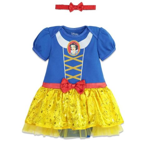 Disney Princess Cinderella Infant Baby Girls Cosplay Dress And Headband Blue 12-18 Months
