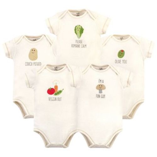 Touched By Nature Organic Cotton Bodysuits 5pk, Mushroom, 0-3 Months