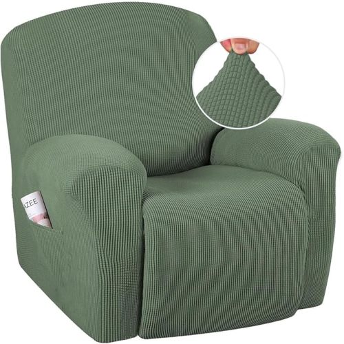 H.VERSAILTEX Super Stretch Recliner Cover Recliner Couch Covers Recliner Chair Cover Form Fitted Non Slip Reclining Slipcovers for Standard Large Recliner, Soft Thick (1 Pack, Loden Frost)