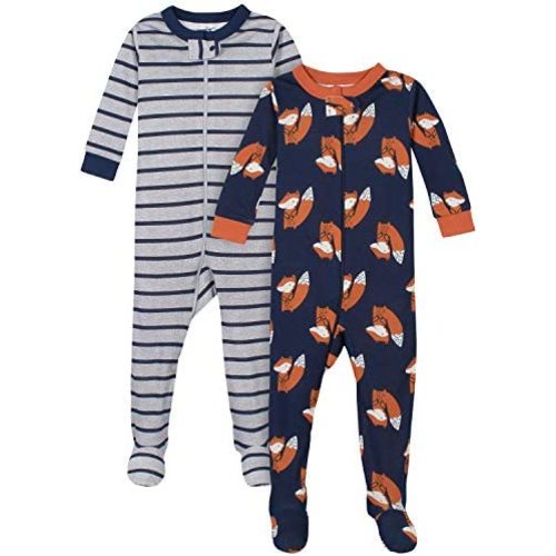 Gerber Baby Boys' 2-Pack Footed Pajamas