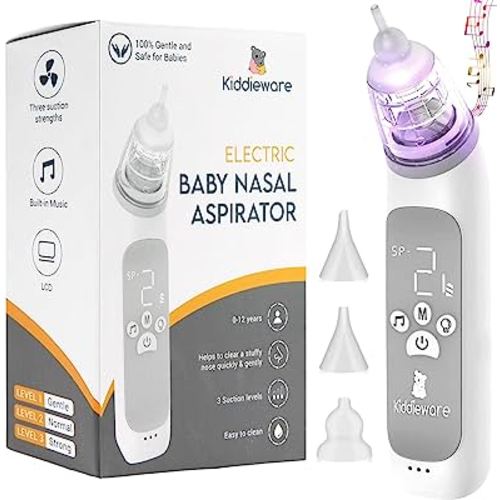 Electric Nose Sucker for Baby Nasal Aspirator - Baby Booger Remover with Shooting Music and Colorful Lights - Rechargeable Baby Nose Cleaner Vacuum with 3 Suction Levels for Infants to Toddler