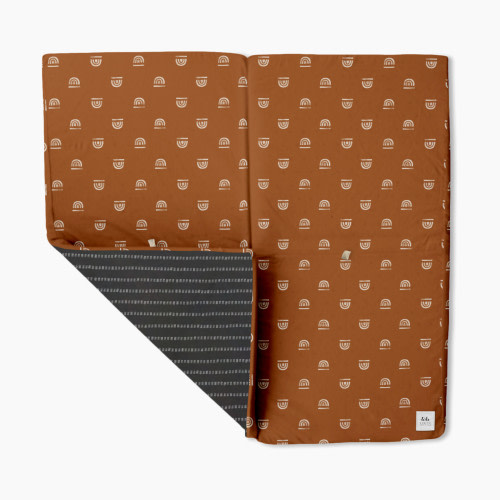Toki Mats Standard Padded Play Mat - Rainbow Stamp In Rust, Non-Organic