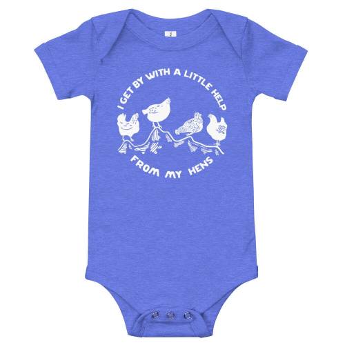 Help from my hens - baby onesie - chicken lover - pet chickens - farm style - chicken onesie - baby clothes - mother's day