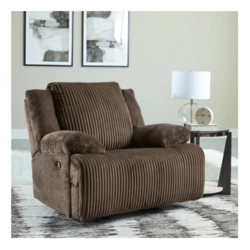 Oversized Manual Rocker Recliner - chocolate