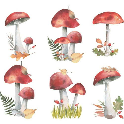 chengsi Fairy Forest Mushroom Plant Wall Sticker 20.8*22.4inch Decal Kids Room Nursery Art Mural Easy To Paste And Remove, No Residue.