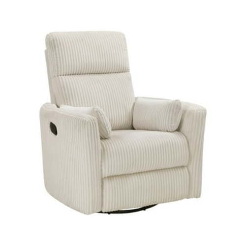 Lexicon Traverse Corduroy Swivel Glider Reclining Chair in Beige