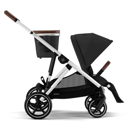 Gazelle S Stroller - Silver Frame with Moon Black Seat