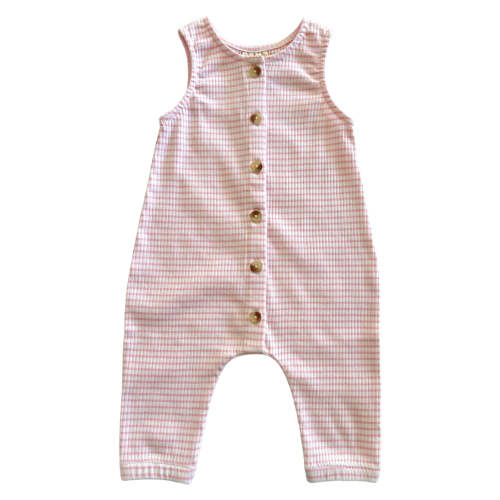 Pink Stripe / Organic Ribbed Bay Jumpsuit