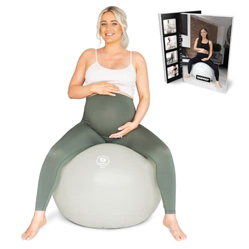 BABYGO® Birthing Ball for Pregnancy & Labor + Our Award Winning Book - Exercise, Birth & Recovery Plan, 5X Stronger Than a Yoga Ball with Eco Friendly Material