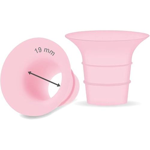 Maymom 19mm Flange Insert Pink Compatible with Elvie Single/Double Electric, Elvie Stride Cup (24mm), Compatible with Medela PersonalFit Flex Shield, Not Original Elvie Replacement Pump Parts