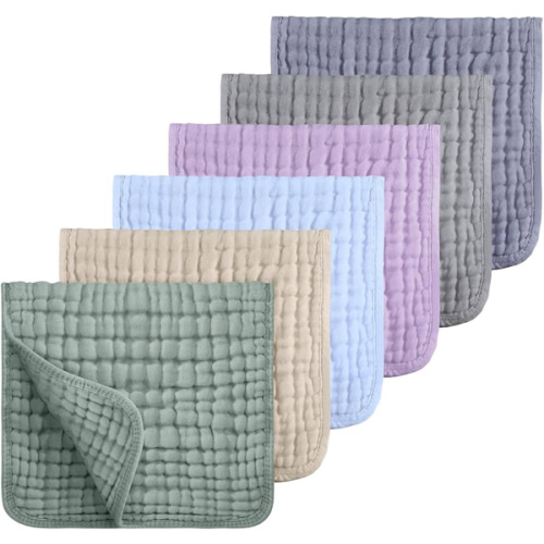Looxii Muslin Burp Cloths 6 Pack 100% Cotton Muslin Cloths Large 20''x10'' Extra Soft Absorbent Burping Cloth for Baby Boys and Girls (Multicolor)
