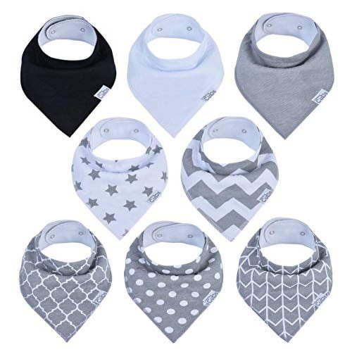 Baby Bandana Bibs, Drool Bib, Drooling Teething, Organic Cotton, Boys Girls by Comfy Cubs