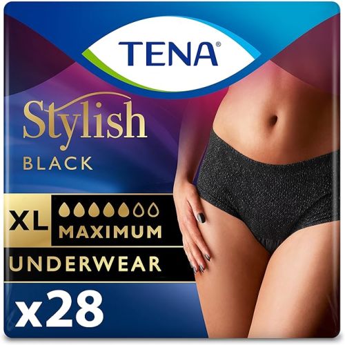 TENA Stylish Black Underwear XL - X-Large - 28.0