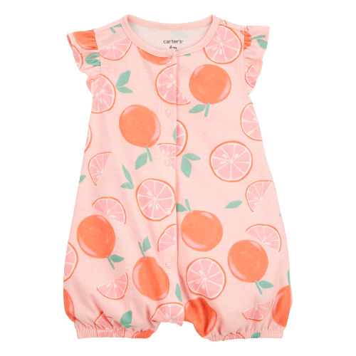 Baby Orange Print Snap-Up Cotton Romper - Carter's | Carter's