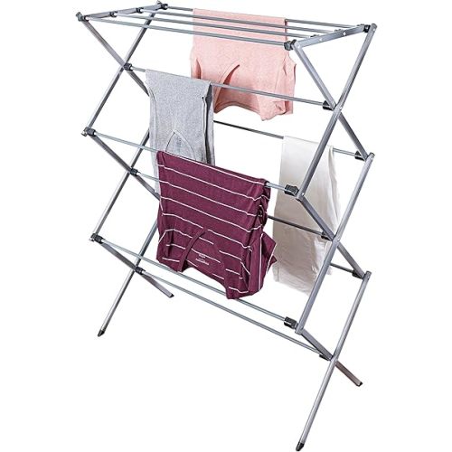 Honey-Can-Do Oversize Collapsible Clothes Drying Rack DRY-09066 Silver, 50 lbs
