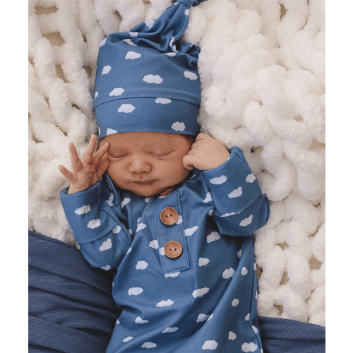 Sweet Dreams Newborn Baby Knot Gown & Hat