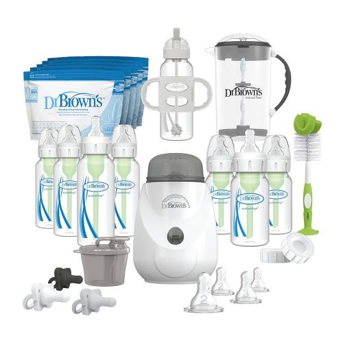 Dr. Brown's Anti-Colic Options+ Narrow Baby Bottle All-In-One 34-Piece Gift Set