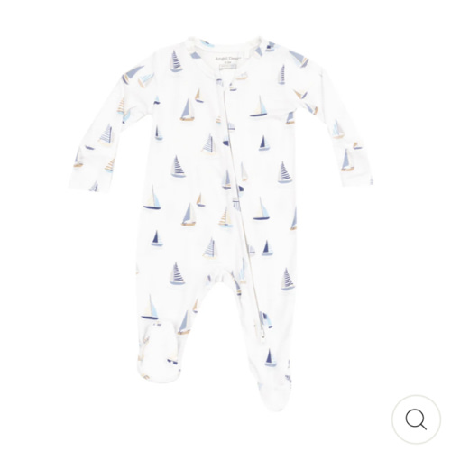 2 Way Zipper Footie - Sailboats Blue – Angel Dear