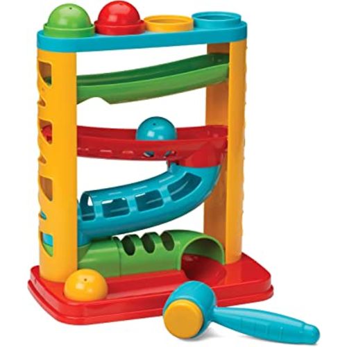 Infantino Bop & Drop Ball Tower - STEAM Educational Play, Hand-Eye Coordination Skills, and Cause and Effect Play for Babies & Toddlers, 12M+