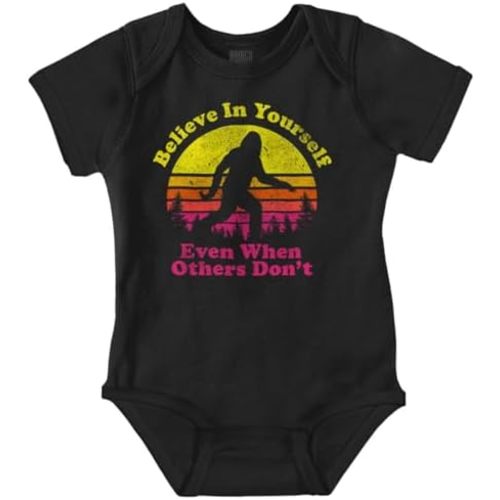 Brisco Brands Believe In Yourself Bigfoot Sasquatch Baby Romper Boys or Girls