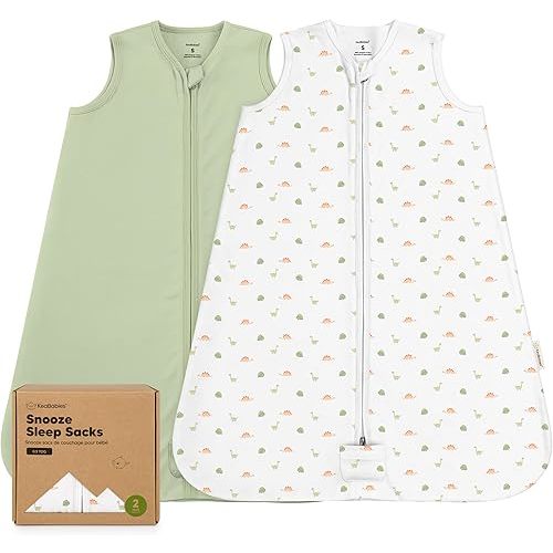 2-Pack Baby Sleep Sacks, Zipper Wearable Blanket - 0.5TOG Organic Cotton, Lightweight, Soft Cozy Infant Sleeping Sack 3-6 Months, Easy to Wear Small Newborn Transition Swaddles Sleepsacks (Roarsome)