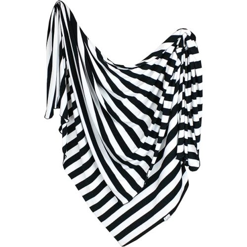 Copper Pearl Large Premium Knit Baby Swaddle Receiving Blanket Black and White Classic