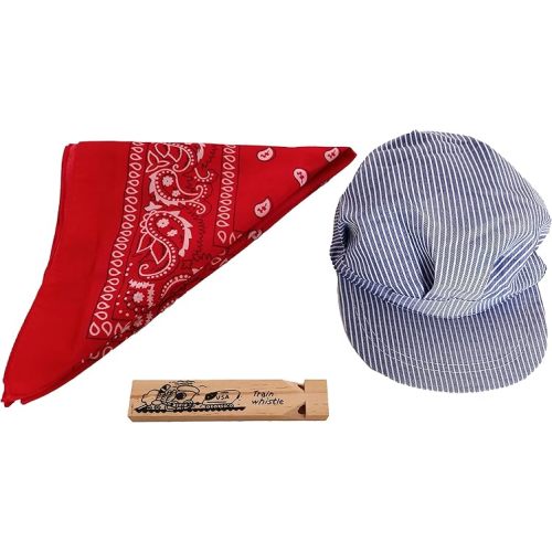 Children's Train Conductor Dress Up Kit - Hat, Whistle, and Bandana