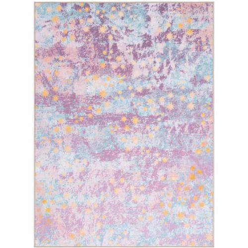 Kids Playhouse KPH257 Machine Washable Skid-Resistant Power Loomed Indoor Area Rug - Purple/Light Blue - 6'7"x9' - Safavieh Kids