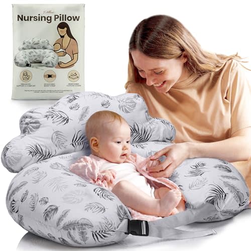 PILLANI Nursing Pillow for Breastfeeding, Breastfeeding Pillows for Mom & Baby Feeding Support, Removable Cotton Cover, w/Adjustable Waist Strap, Newborn Essentials Must Haves, Baby Registry Search