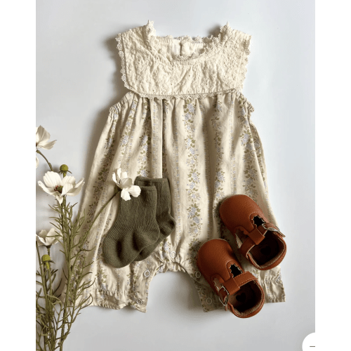 Eleanore Vintage Lace Romper (size: 6-12M) – Three Peas
