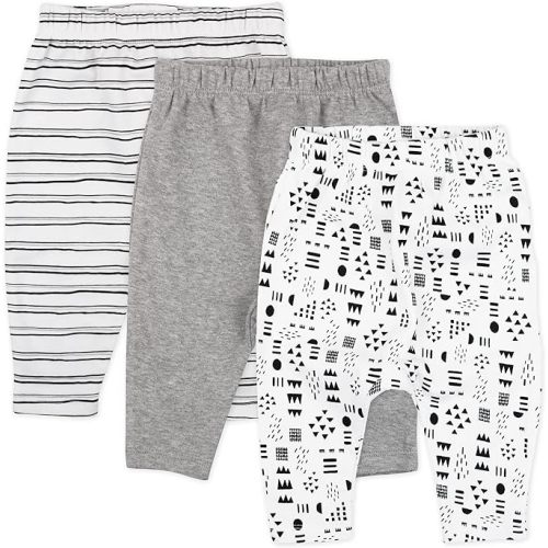 HonestBaby Multipack Harem Pants Roomy Fit Pull on Bottoms 100% Organic Cotton for Infant Baby Boys, Girls, Unisex