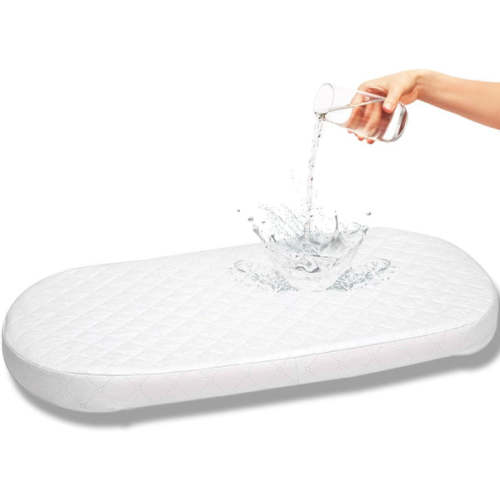 Baby Bassinet Mattress Pad Oval for Newborn Comfort Breathable Easy Clean Hypoallergenic Waterproof Made in USA