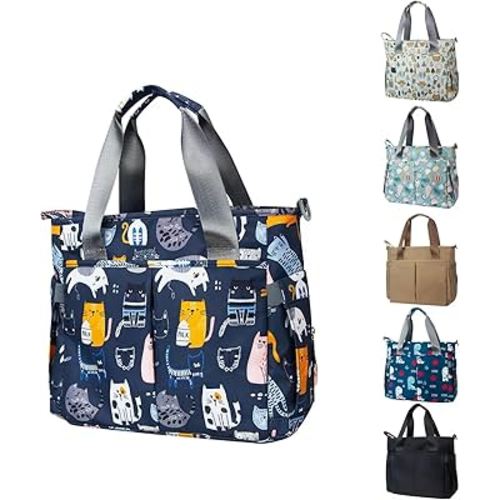 Diaper Bag Tote Satchel Waterproof Messenger Baby Diaper Bags for Mom and Dad Multifunction Medium Travel Tote Bags(Cat Paradise)