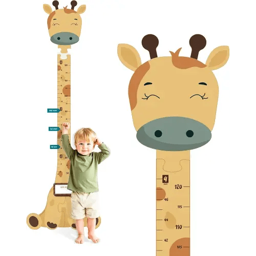 Matilda The Giraffe - Wooden Growth Chart for Kids | Wall Height Chart for Children | Cute Wall Ruler for Kids | Track Height Measurement Up to 4ft | Easy to Install, No Tools Needed