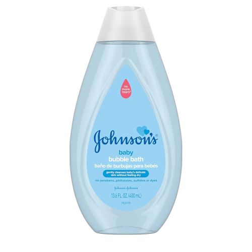 Johnson's Baby Bubble Bath for Gentle Baby Skin Care, Tearless Baby Bubble Bath Gently Cleanses Baby’s Delicate Skin, Hypoallergenic, Tear, Dye, Paraben & Sulfate-Free, 13.6 fl. oz