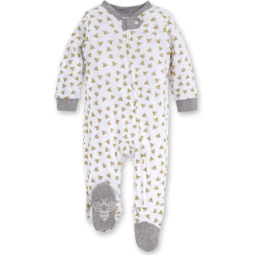 Burt's Bees Baby Boys' Sleep & Play PJs, 100% Organic Cotton One-Piece Zip Front Jumpsuit, Baby Boys Footie Pajamas & PJs