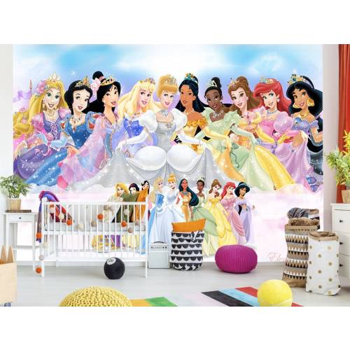 Girls Room Princess Wallpaper Princess Printed Nursery Removable Wallpapers Princesses Mural Nursery Princesses Wall Decor Girls Room Mural