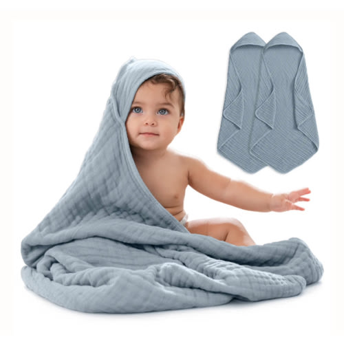 Baby Hooded Towels in Pacific Blue – Comfy Cubs