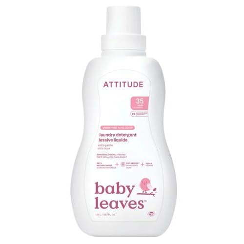ATTITUDE Baby Laundry Detergent, EWG Verified, AIS1 Plant and Mineral-Based Formula, HE Compatible, Vegan Household Products, Unscented, 35 Loads, 35.5 Fl Oz